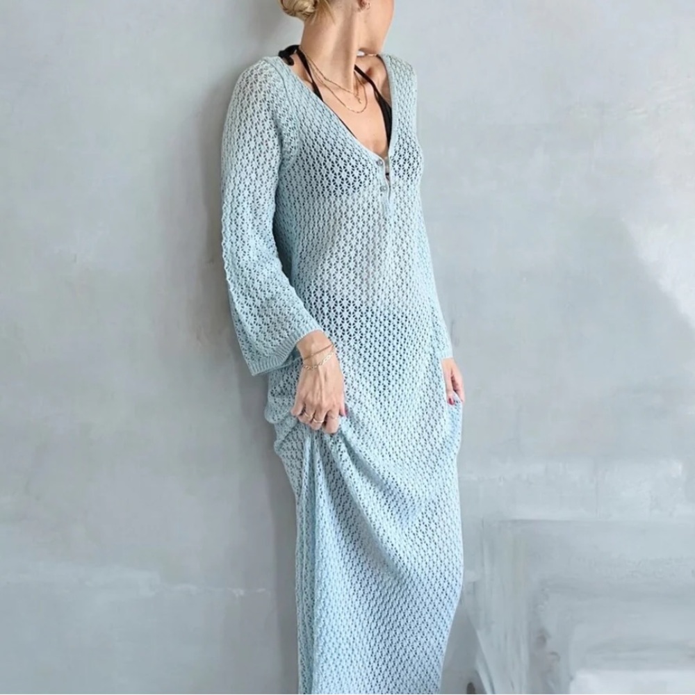 Nordic peace knit swim coverup